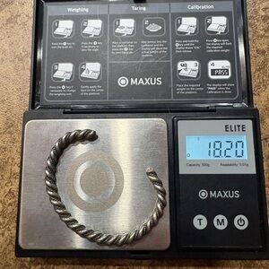 Sterling Silver Twisted Rope Cuff Bracelet 18.2g